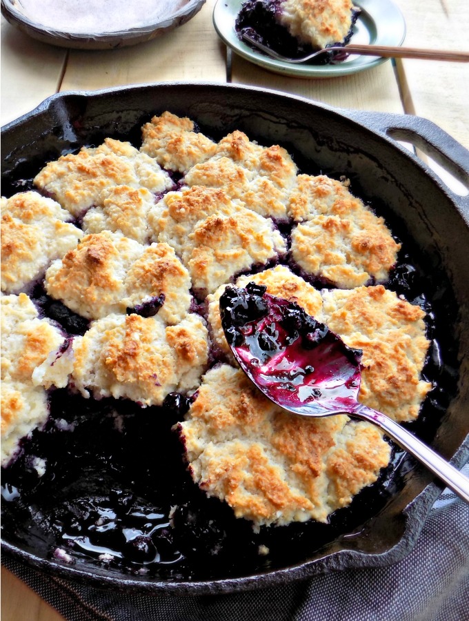 Skillet Blueberry Cobbler - My Homemade Roots