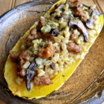 Sausage and Barley Stuffed Delicata Squash