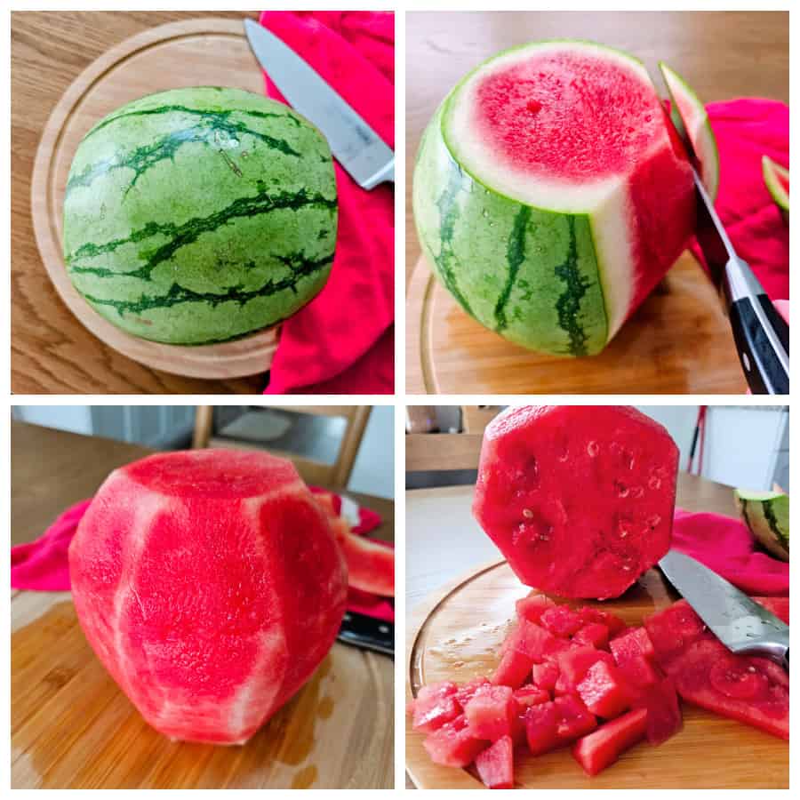 How to Cut a Watermelon Step-by-Step Photo Collage