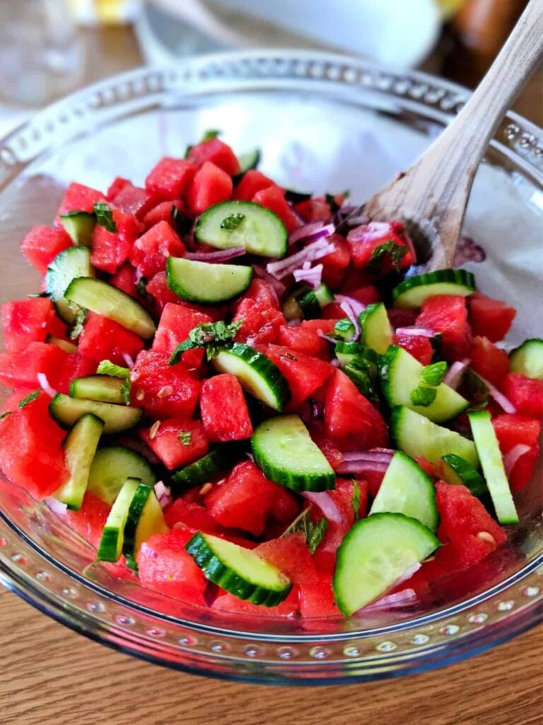 Old-Fashioned Watermelon Cucumber Salad (Sweet, Savory, & Simple)