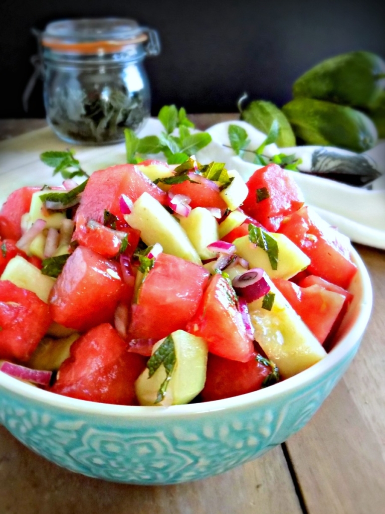 Watermelon and Cucumber Salad