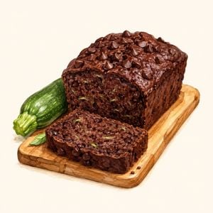 Illustration of double chocolate zucchini bread