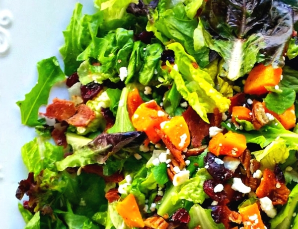 Autumn Butternut Squash Salad with Bacon and Maple Vinaigrette