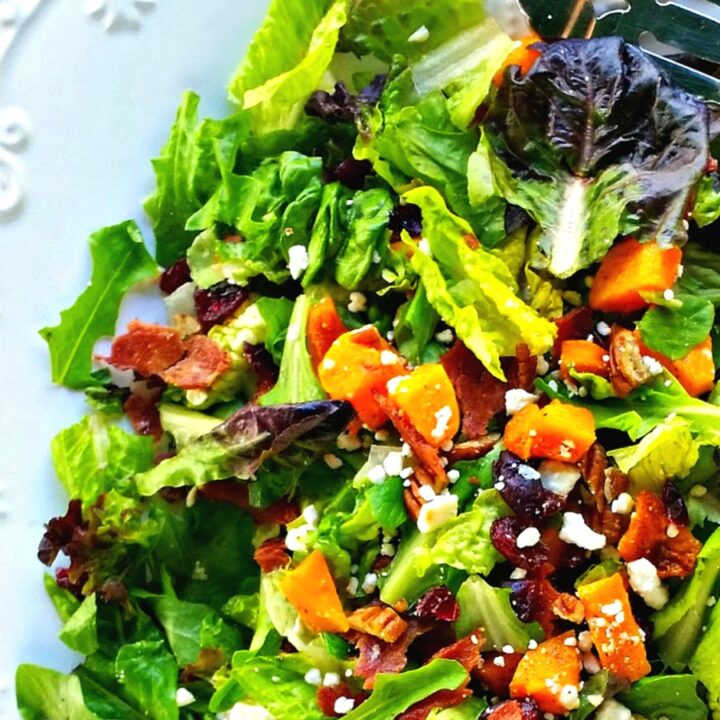 Autumn Butternut Squash Salad with Bacon and Maple Vinaigrette