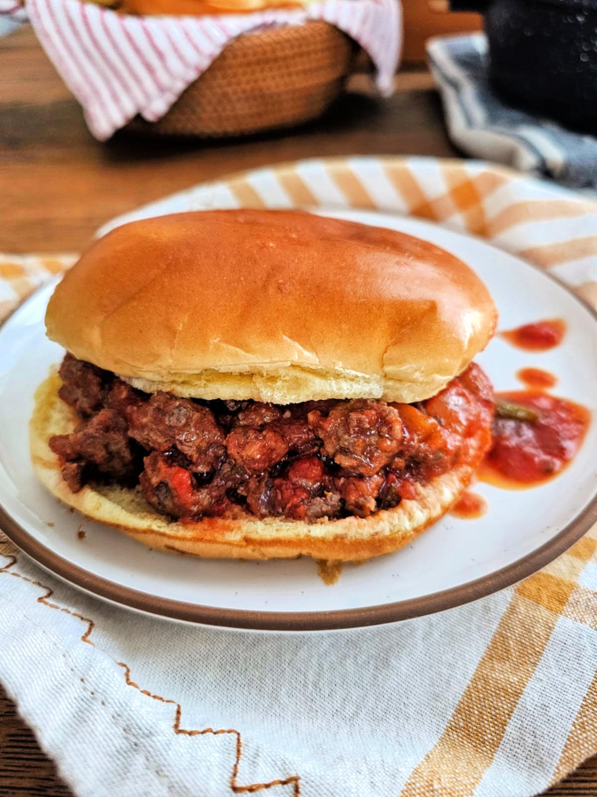 Old-fashioned sloppy joes sandwich