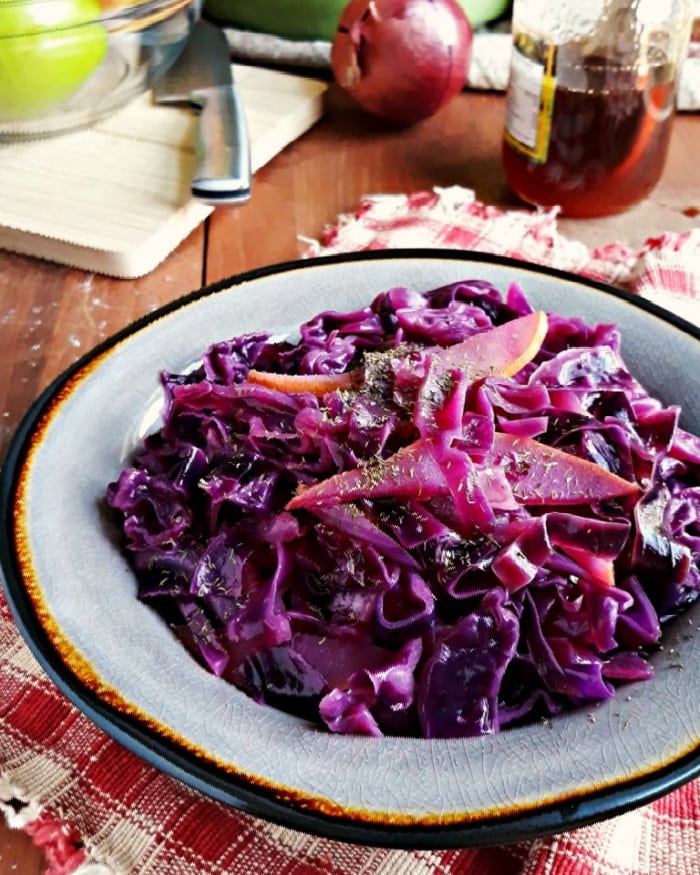 Braised Red Cabbage and Pears