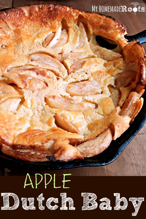 Apple Dutch Baby - A Puffy Pancake Baked in the Oven. Perfect for Breakfast, Lunch, or Dinner.