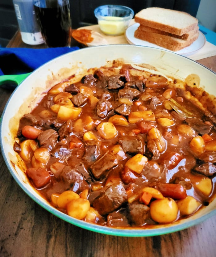 Pot of Irish Stout Beef Stew