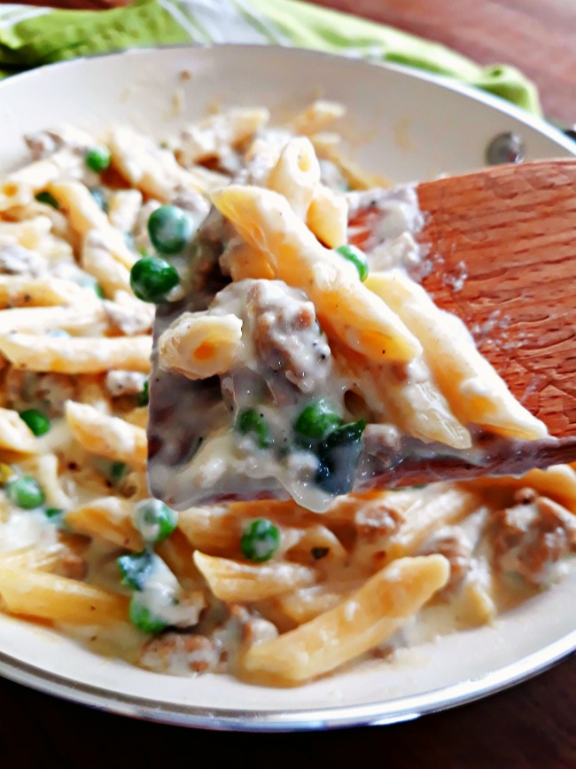 Creamy Turkey Pasta with Peas