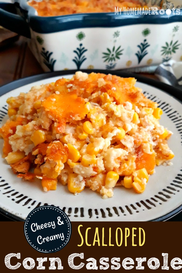 Old-Fashioned Scalloped Corn Casserole - Perfect for Potlucks, Holidays, Cookouts and Sunday Dinner