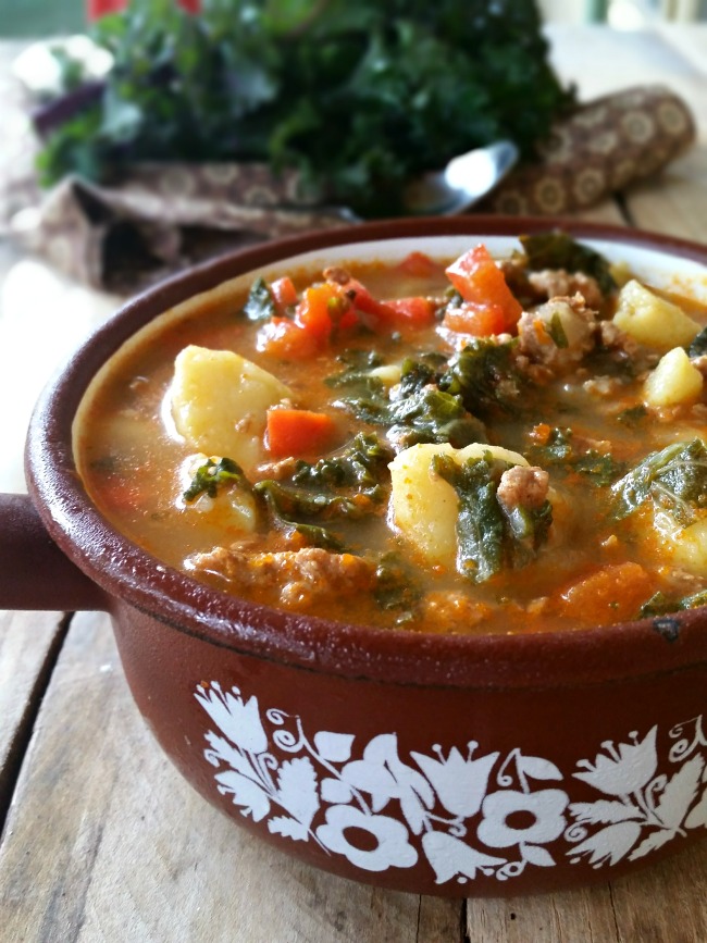 Sausage, Kale and Potato Soup - My Homemade Roots