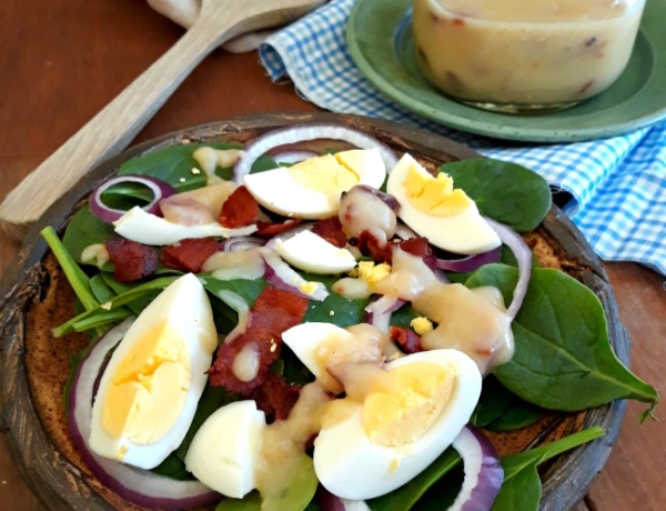 Spring Greens with Hot Bacon Dressing