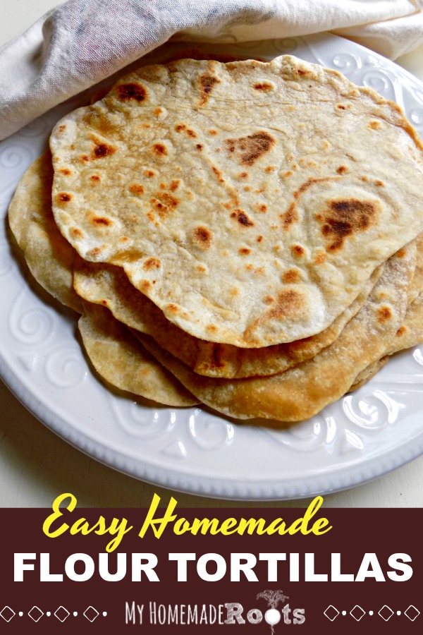 Homemade Flour Tortillas Made with Butter