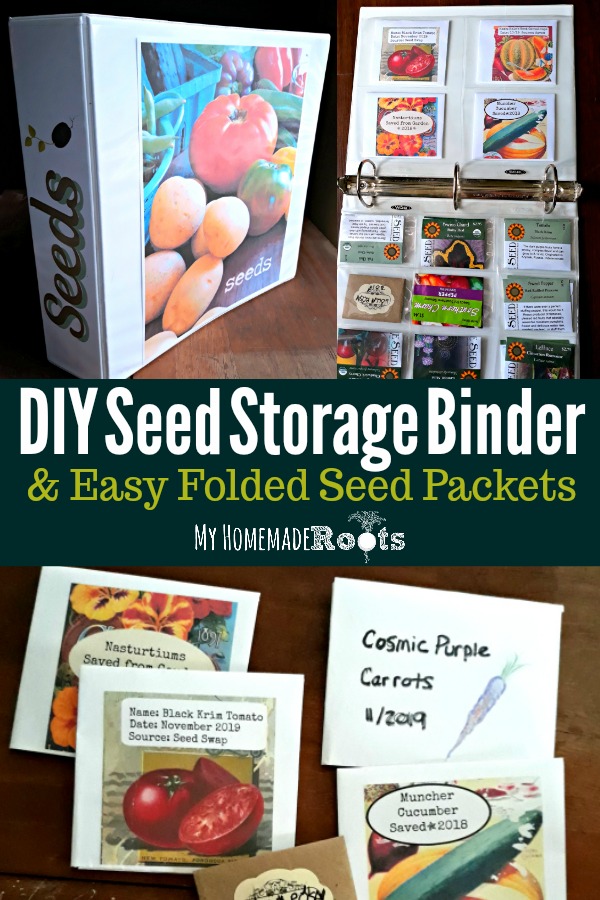 Seed Storage Binder and Folded Seed Packets