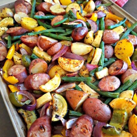 Sheet Pan Sausage and Summer Vegetables