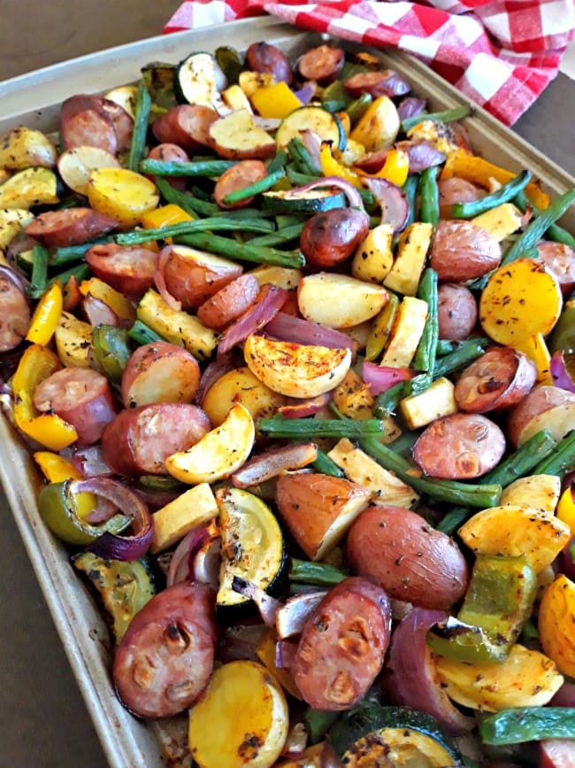 Sheet Pan Sausage and Summer Vegetables