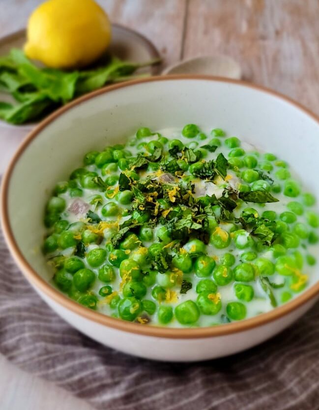 Minty Creamed Peas - My Homemade Roots