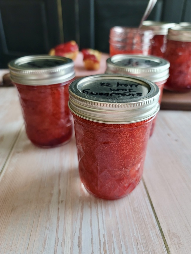 Jars of Homemade Strawberry Jam with Pectin