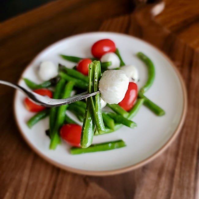 Green Bean Salad on a Fork