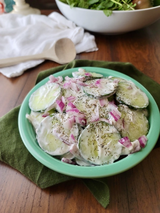 Bowl of Pennsylvania Dutch Creamed Cucumbers