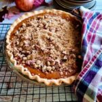 Apple Butter Pumpkin Pie with Pecan Streusel