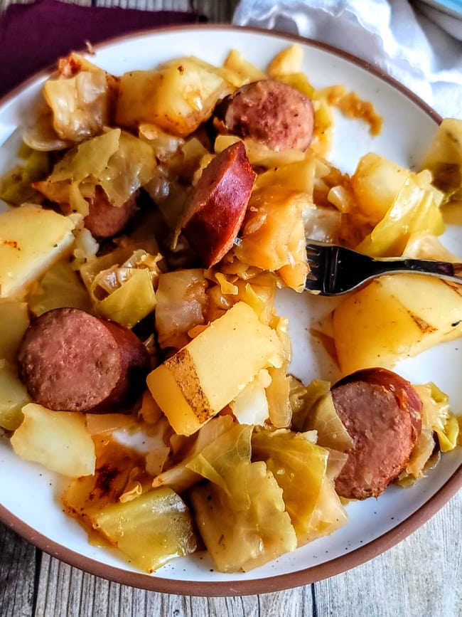 Crockpot Kielbasa with Cabbage and Potatoes