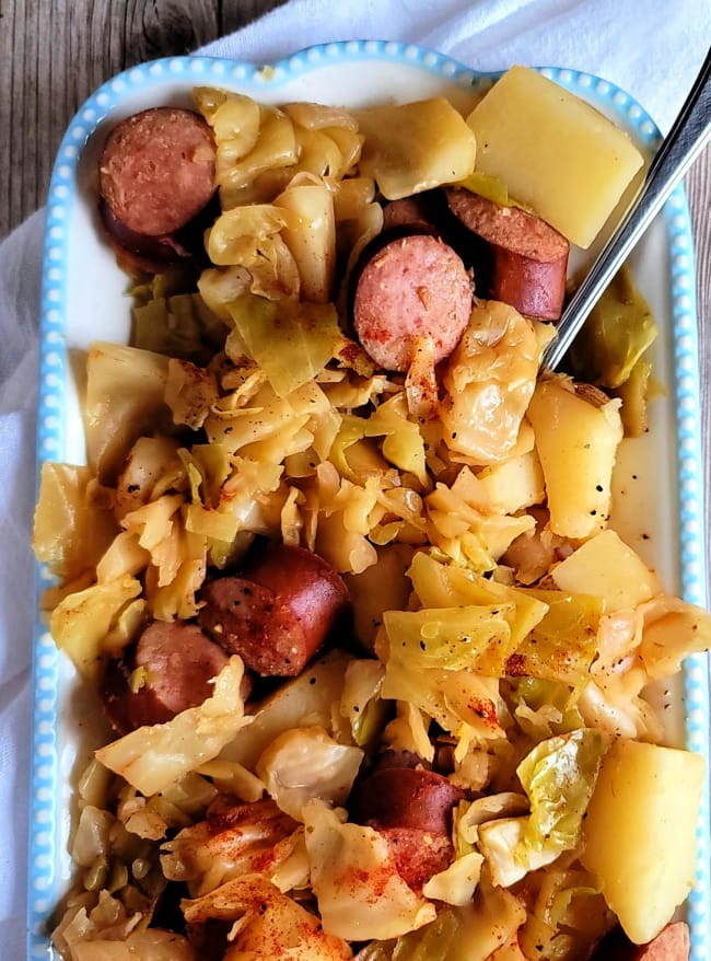 Slow Cooker Kielbasa with Cabbage and Potatoes - My Homemade Roots