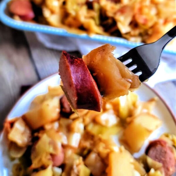Slow Cooker Kielbasa with Cabbage and Potatoes - My Homemade Roots