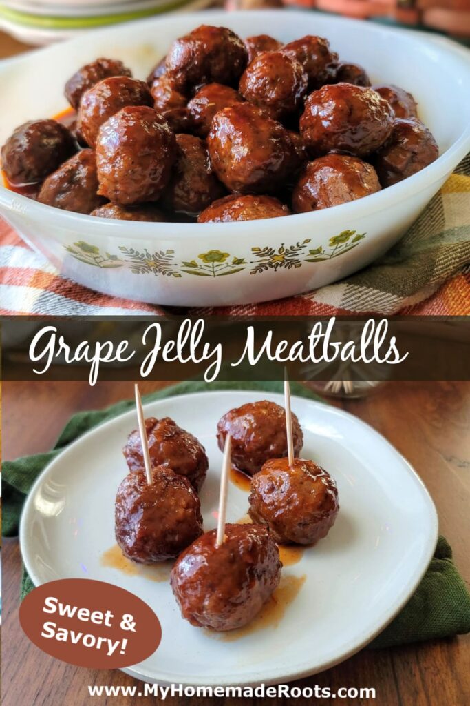 3Ingredient Grape Jelly Meatballs My Homemade Roots