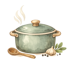 Illustrated soup pot
